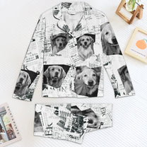 Custom Pet Photo Newspaper - Personalized Photo Women's Pajamas Set, Men's Pajamas Set