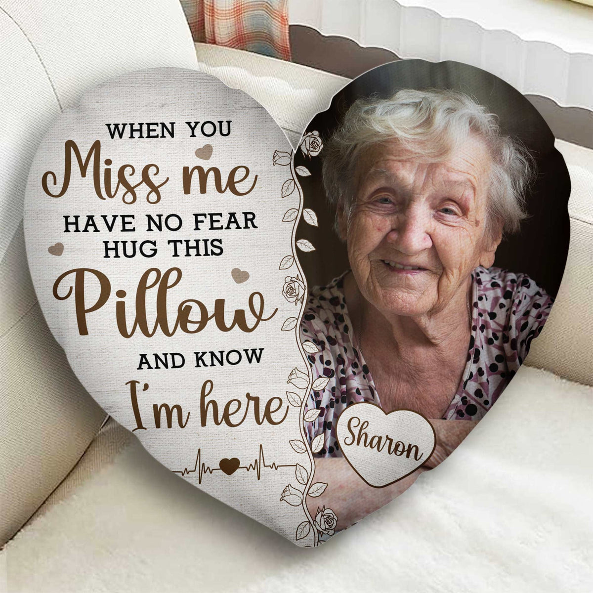 Custom Photo Hug This & Know I'm Here - Personalized Photo Custom Shaped Memory Pillow