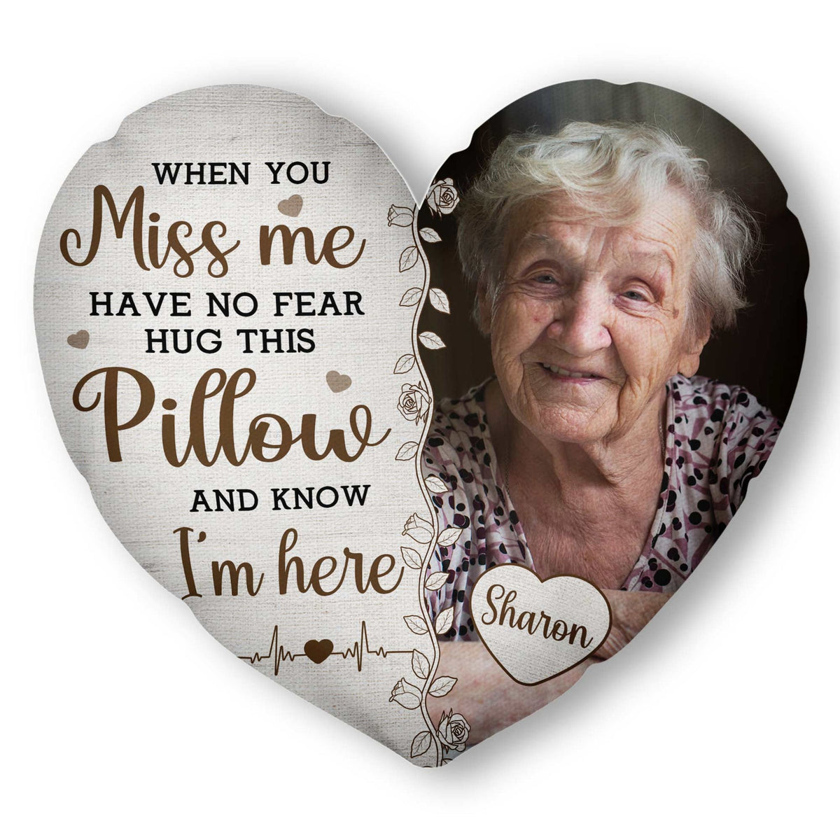 Custom Photo Hug This & Know I'm Here - Personalized Photo Custom Shaped Memory Pillow