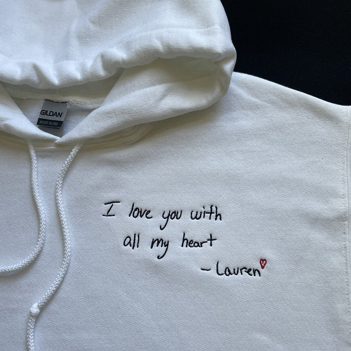 Embroidered Handwriting Sweatshirt, Hoodie