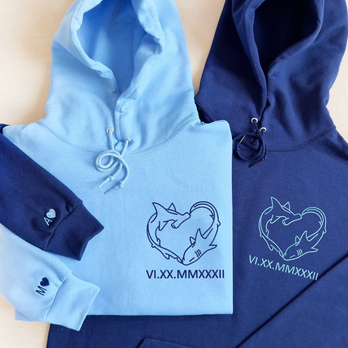 Custom Embroidered Shark Love Roman Numeral Matching Hoodies for Couples CustomEmbroideredSharkLoveMatchingHoodiesforCouples_1_5000x_e657fdda-e171-44da-a009-65f05e683afb.jpg