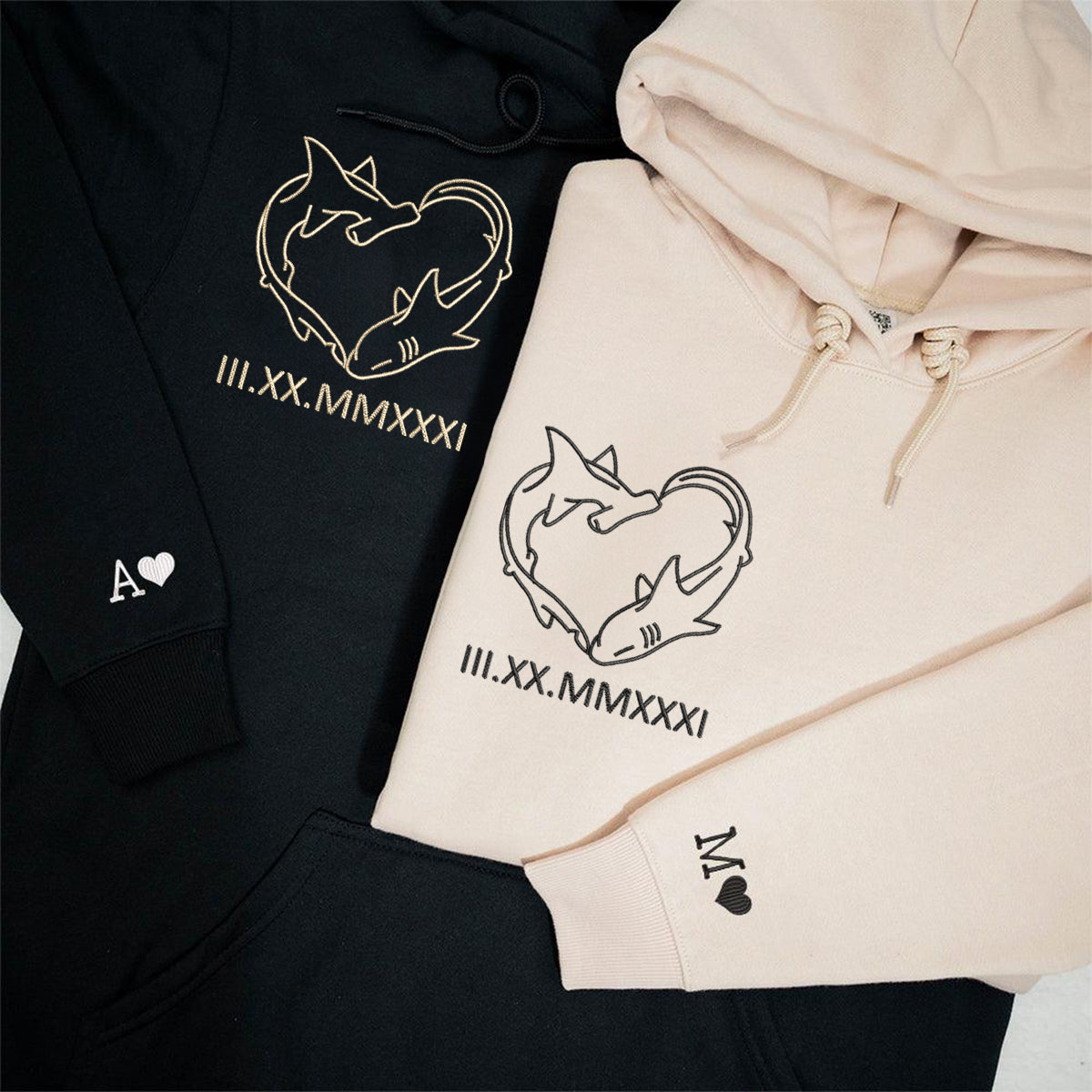 Custom Embroidered Shark Love Roman Numeral Matching Hoodies for Couples CustomEmbroideredSharkLoveMatchingHoodiesforCouples_2_5000x_965102bf-15db-4826-95b1-91fb566e51a4.jpg