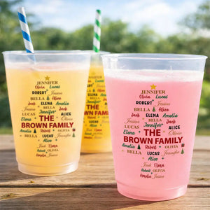 Custom Family Names Christmas - Personalized Frosted Cups