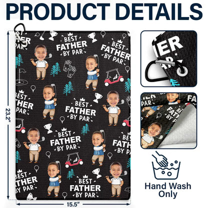 Best Dad By Par Funny Kid Personalized Golf Towel