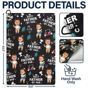 Best Dad By Par Funny Kid Personalized Golf Towel