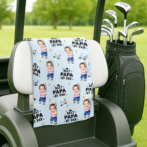 Best Dad By Par Funny Kid Personalized Golf Towel