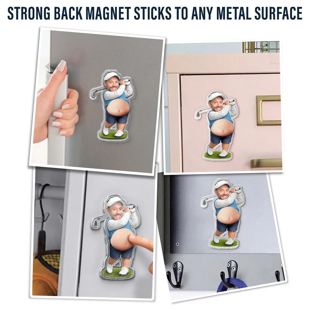 Custom Photo Best Dad Papa By Par - Personalized Squishy Acrylic Fridge Magnet