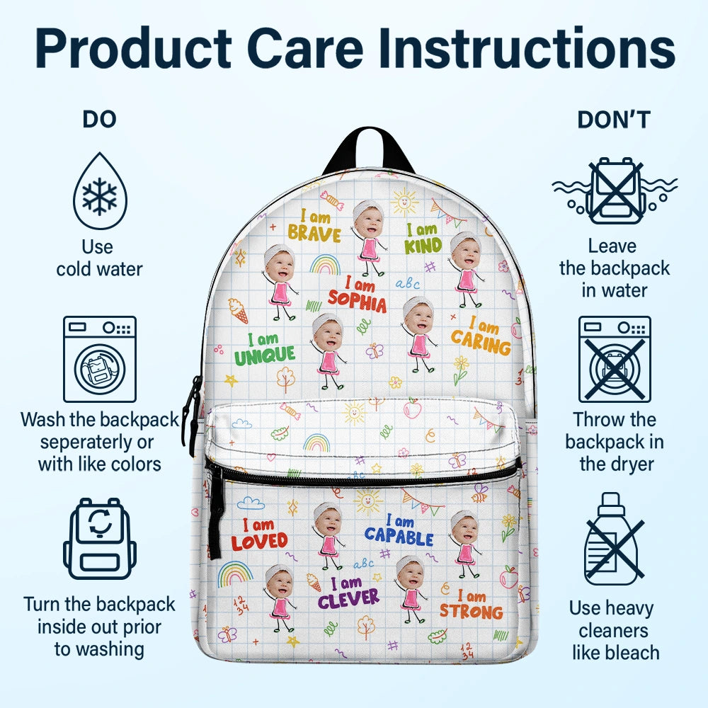 Custom Photo Bloom Notes For Kids - Personalized Backpack