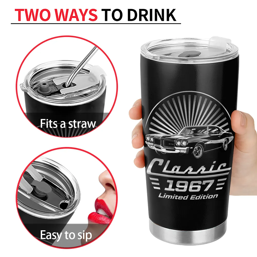 Custom Photo Classic Car Limited Edition - Personalized Tumbler