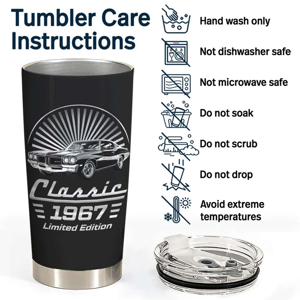 Custom Photo Classic Car Limited Edition - Personalized Tumbler