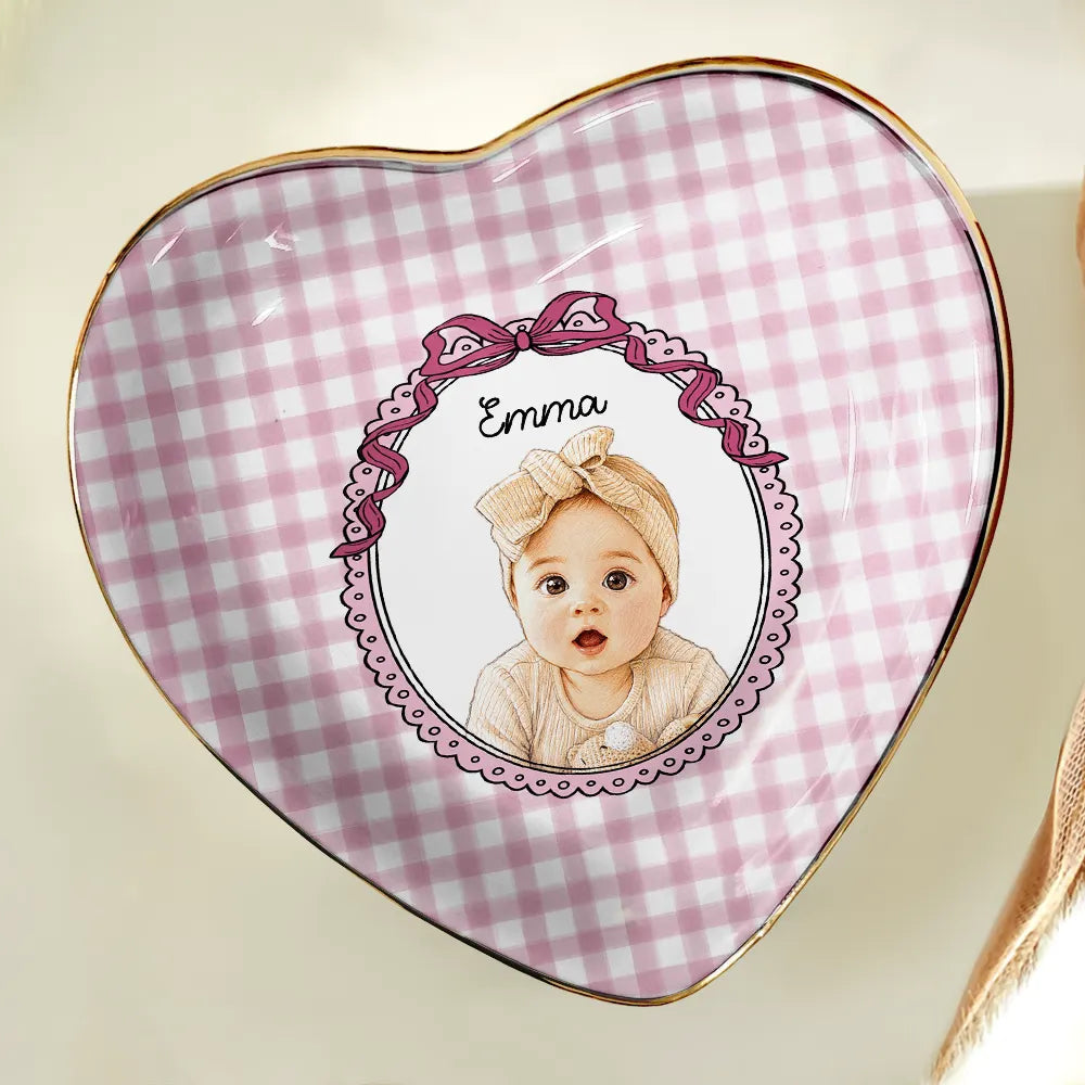 Custom Photo Colored Pencil Sketch Funny Dog Cat Pet - Personalized Ring Dish