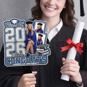 Custom Photo Congrats You Did It - Personalized Graduation Handheld Fan