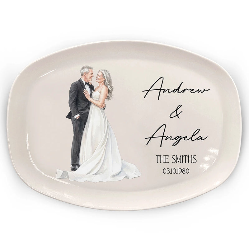 Custom Photo Couples Wedding Engaged Bachelor Party - Personalized Plate