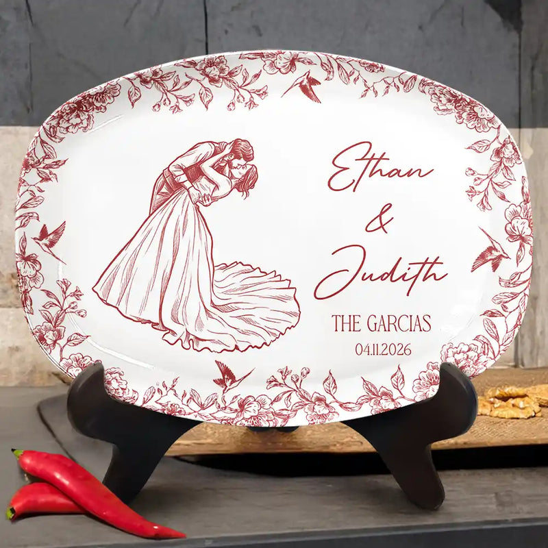 Custom Photo Couples Wedding Engaged Bachelor Party - Personalized Plate