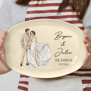 Custom Photo Couples Wedding Engaged Bachelor Party - Personalized Plate
