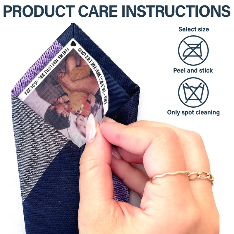 Custom Photo Dad The First Man I Ever Loved - Personalized Fabric Tie Patch