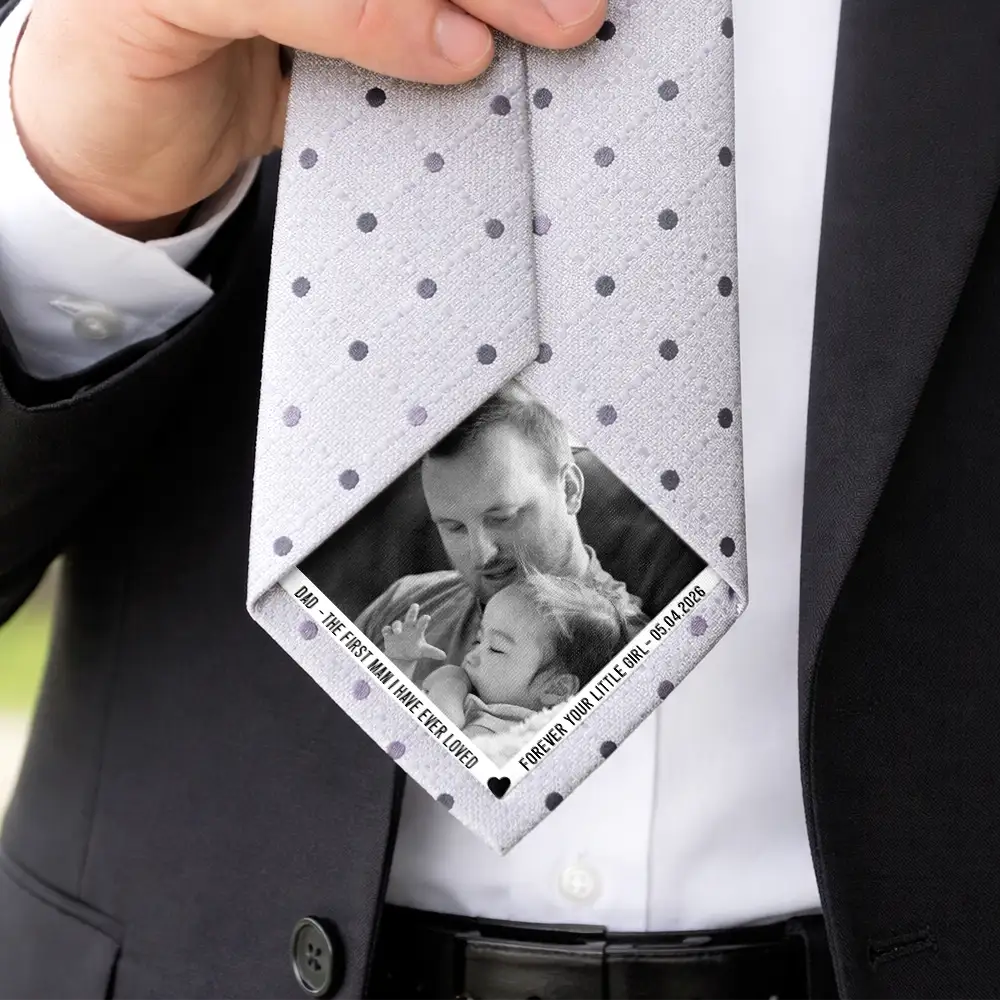 Custom Photo Dad The First Man I Ever Loved - Personalized Fabric Tie Patch