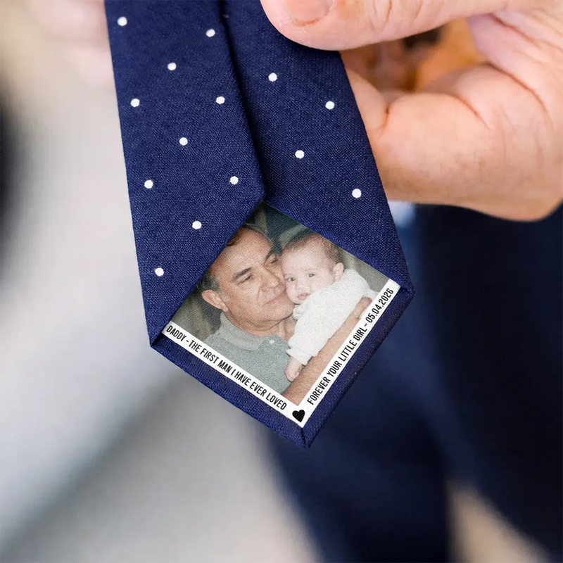 Custom Photo Dad The First Man I Ever Loved - Personalized Fabric Tie Patch