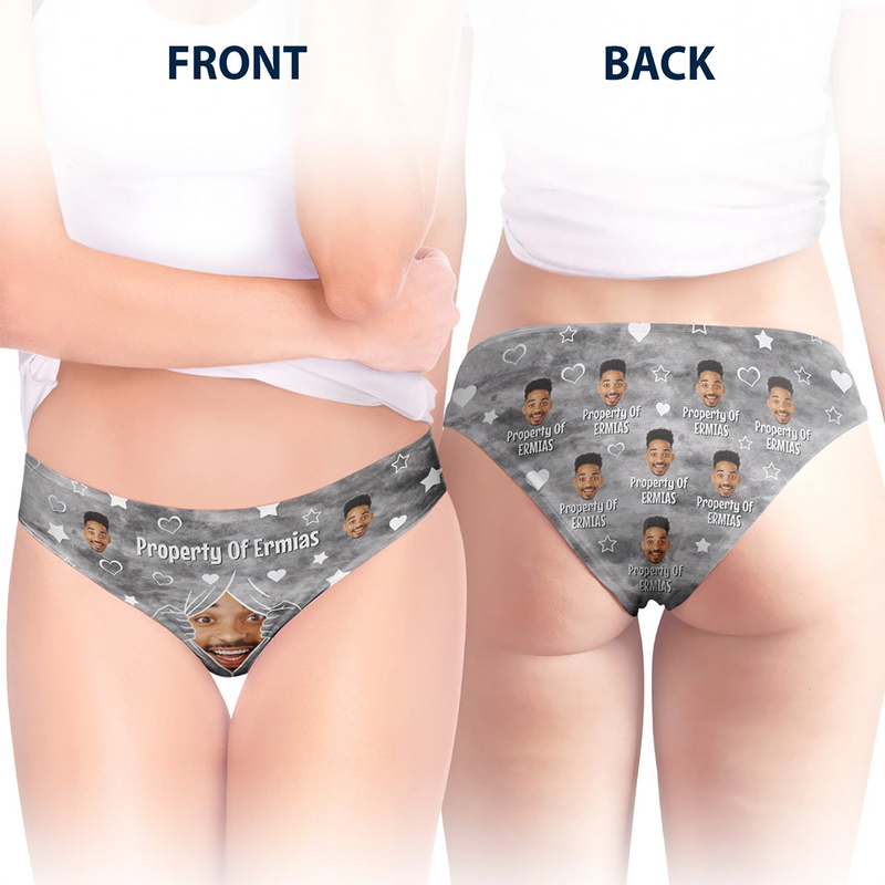 Custom Photo Funny Property Of - Personalized Women's Brief