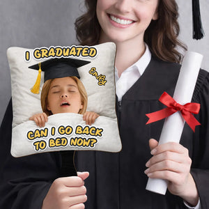 Custom Photo I Graduated Can I Go Back To Bed Now - Personalized Graduation Handheld Fan