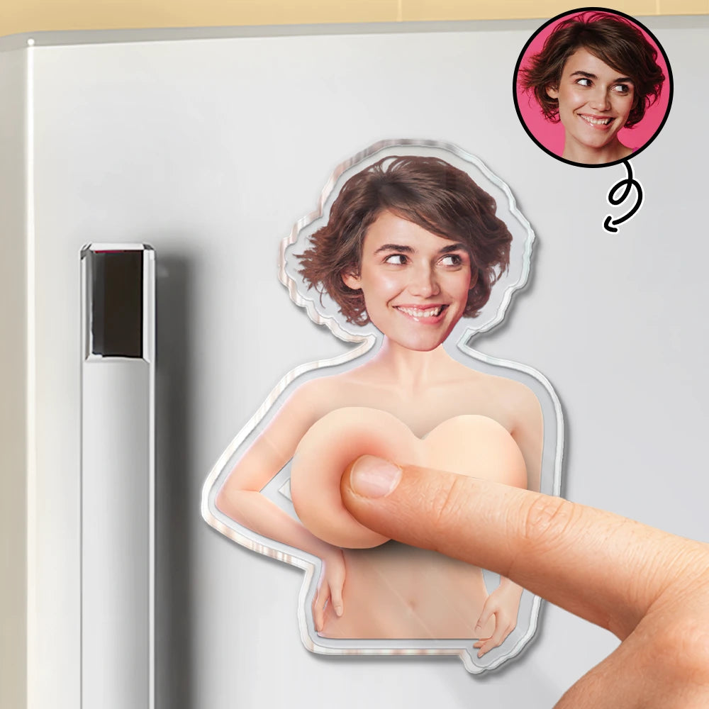 Custom Photo Just One More Poke - Personalized Squishy Acrylic Fridge Magnet