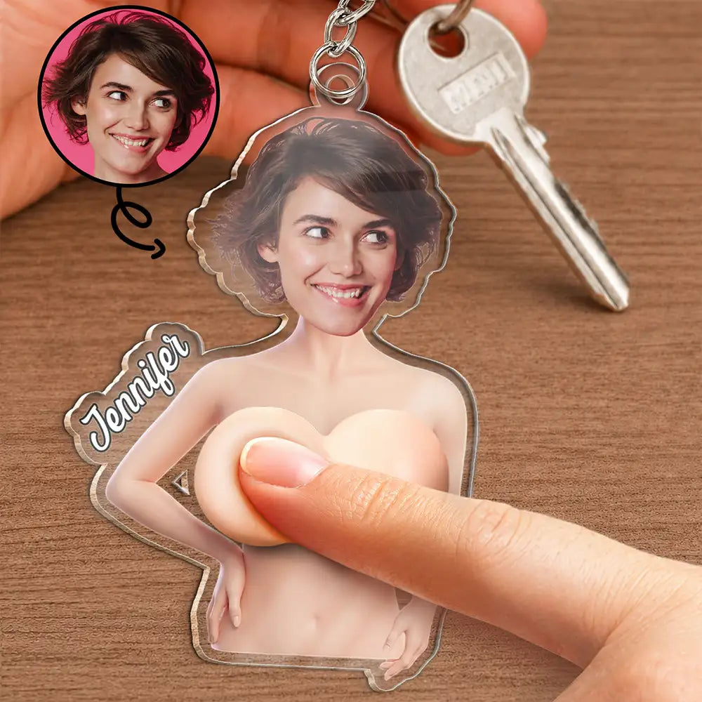 Custom Photo Just One More Poke - Personalized Squishy Acrylic Keychain