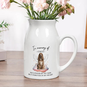 Custom Photo Paw Prints On Our Hearts Memorial Dog Cat - Personalized Ceramic Flower Vase