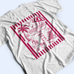 Custom Photo Pencil Sketch Beach Crew Besties Trip - Personalized T Shirt