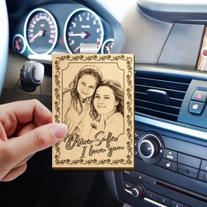 Custom Photo Pencil Sketch Drive Safe I Love You - Personalized Custom Shaped Car Visor Clip CustomPhotoPencilSketchDriveSafeILoveYou-MK2.jpg