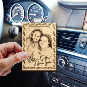 Custom Photo Pencil Sketch Drive Safe I Love You - Personalized Custom Shaped Car Visor Clip CustomPhotoPencilSketchDriveSafeILoveYou-MK2.jpg