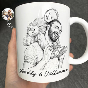 Little Moments Pencil Sketch Photo - Personalized White Mug