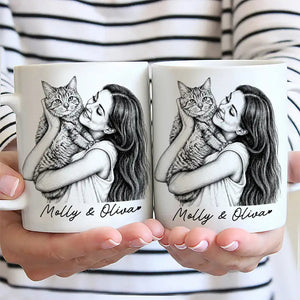 Little Moments Pencil Sketch Photo - Personalized White Mug