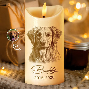 Custom Photo Pencil Sketch Memorial Family Dog Cat Portrait - Personalized Flameless LED Candle CustomPhotoPencilSketchMemorialFamilyDogCatPortrait-MOCKUPDEF.jpg