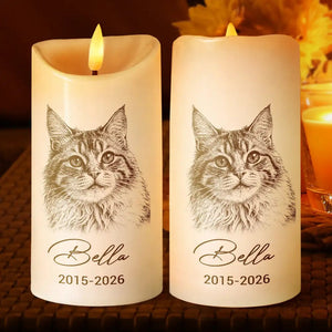 Custom Photo Pencil Sketch Memorial Family Dog Cat Portrait - Personalized Flameless LED Candle CustomPhotoPencilSketchMemorialFamilyDogCatPortrait-MOCKUPWEB1.jpg