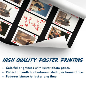 Custom Photo Playing Card Couple Lucky In Love - Personalized Poster