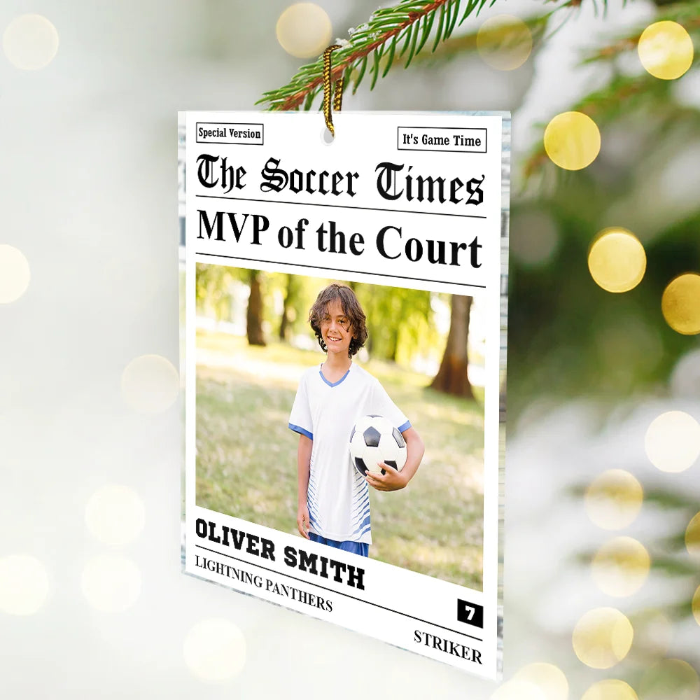 Custom Photo The Baseball Times - Personalized Custom Shaped Acrylic Ornament