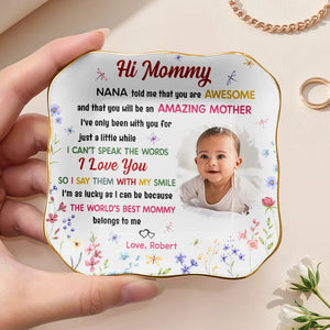 Custom Photo The World's Best Mommy Belongs To Me - Personalized Ring Dish