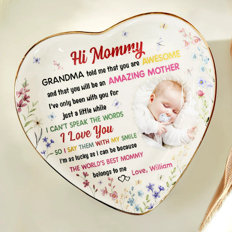 Custom Photo The World's Best Mommy Belongs To Me - Personalized Ring Dish