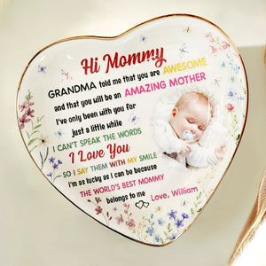 Custom Photo The World's Best Mommy Belongs To Me - Personalized Ring Dish