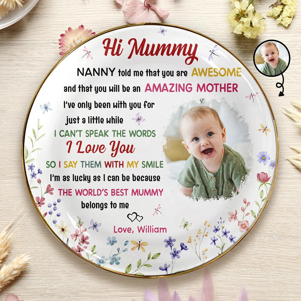 Custom Photo The World's Best Mommy Belongs To Me - Personalized Ring Dish