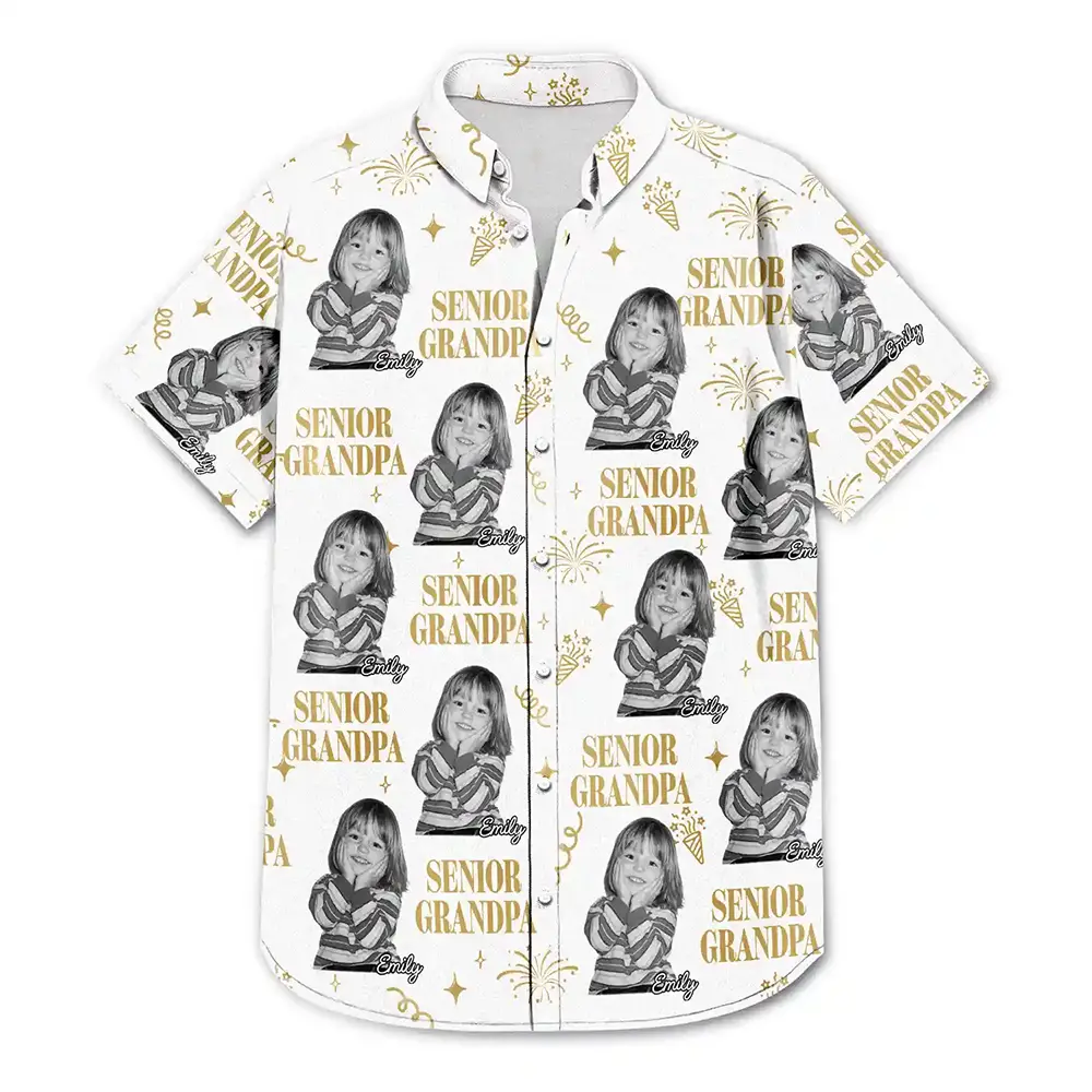 Custom Photo Vintage Senior Family - Personalized Hawaiian Shirt