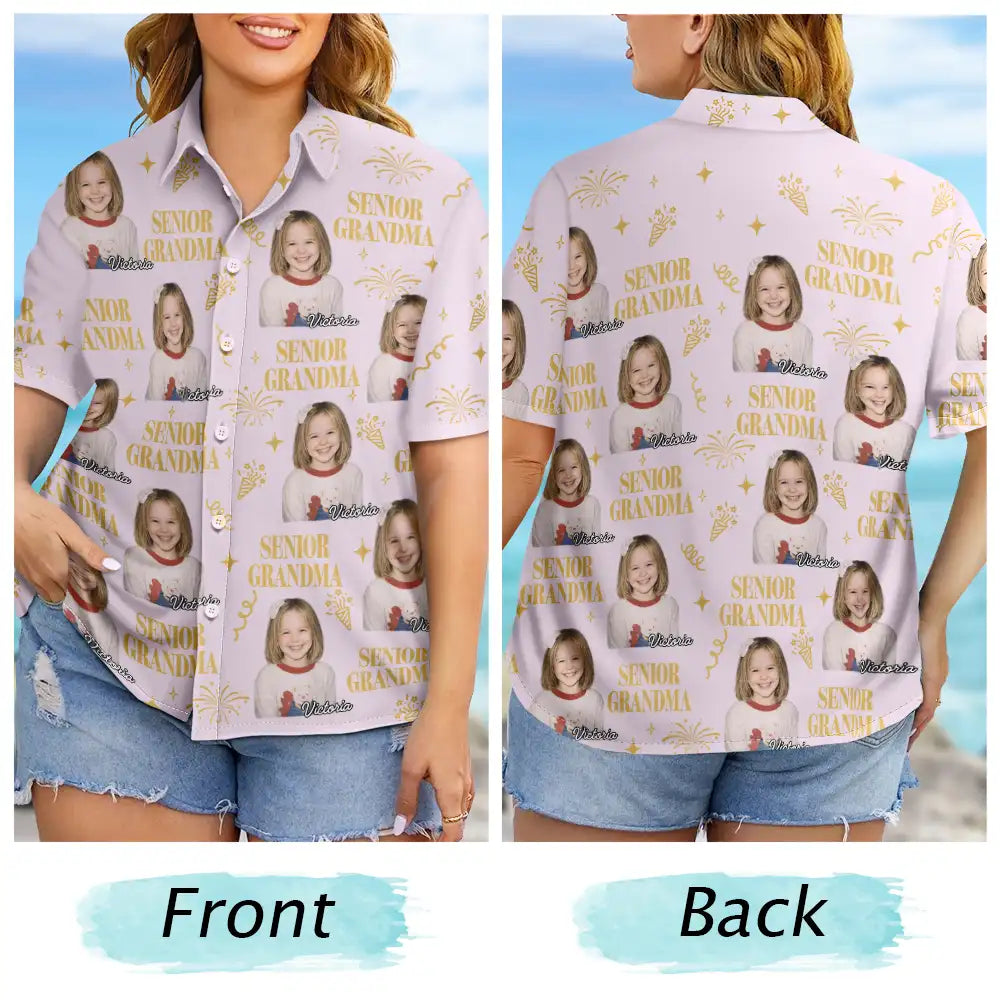 Custom Photo Vintage Senior Family - Personalized Hawaiian Shirt
