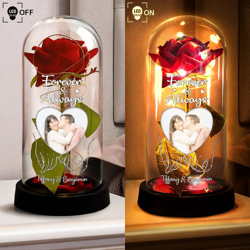 Custom Photo You & Me We Got This - Personalized Everlasting Rose Dome Lamp