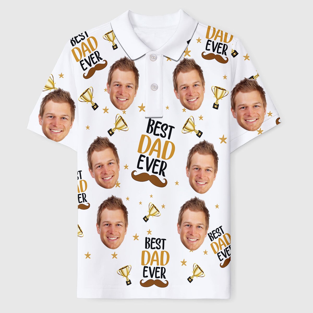 Custom Face Kids Photo Polo Shirt, Custom Best Dad Ever Polo Shirt For Dad, Father's Day Gift For Dad, Father, Shirt Gift For Father