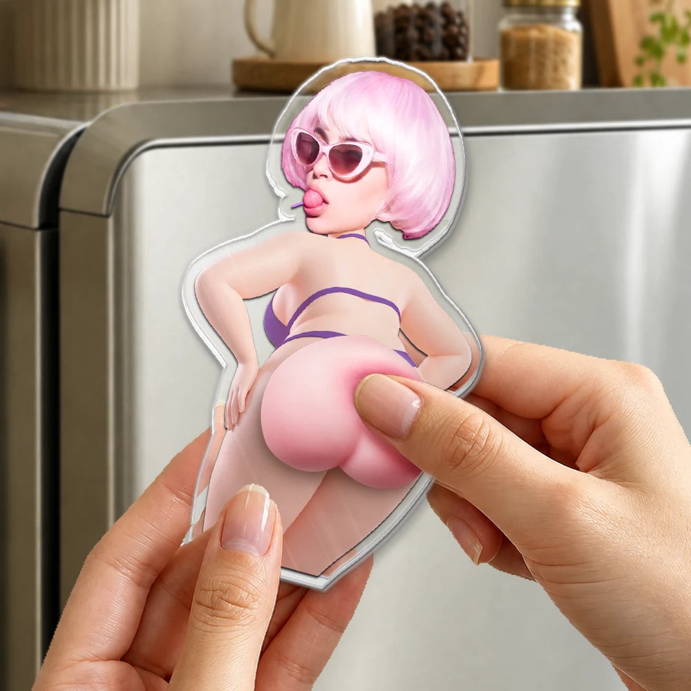 Custom Photo Hope Your Day Is Nice - Personalized Squishy Acrylic Fridge Magnet