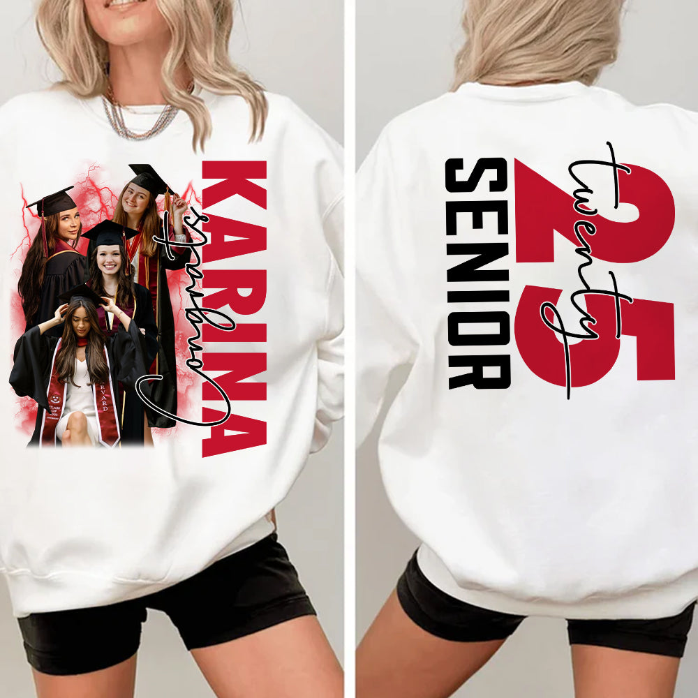 Custom Photos Class Of 2025 Shirt - Personalized Mom Graduation Shirt