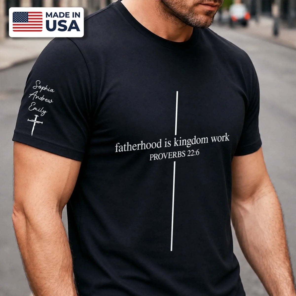 My First Hero, My Forever Hero - T-Shirt With Design On Sleeve - Personalized Father's Day Birthday Gifts For Dad, Grandpa