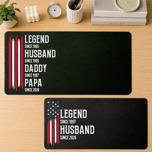 The Original Legend Legend Husband Daddy Grandpa - Personalized Leather Desk Mat