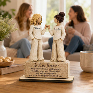 Besties Forever Pinky Promise 2D Flat - Personalized Wooden Plaque - Friendship Keepsake