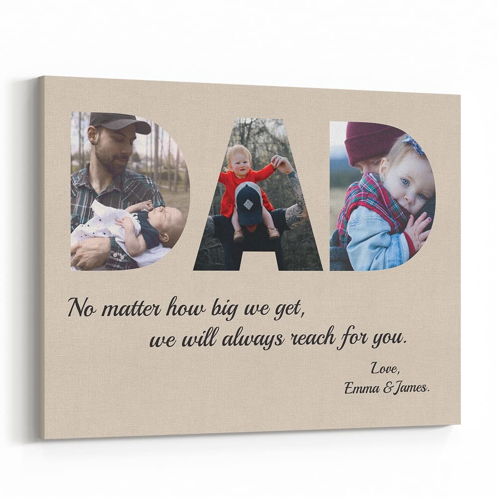 MOM DAD Custom Photos With Quote Canvas Print